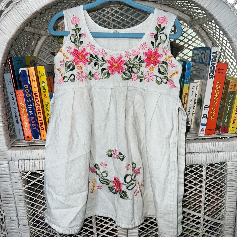 Floral Embroidered White Dress